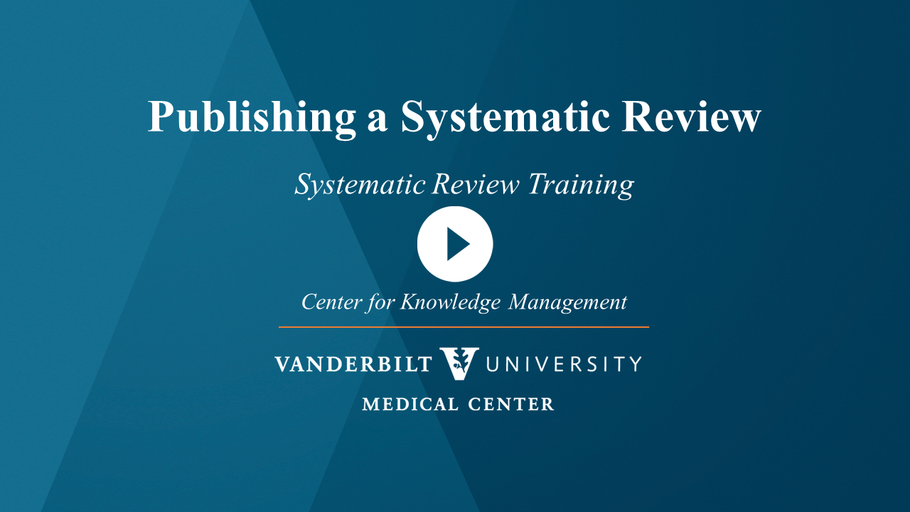 Publishing a Systematic Review